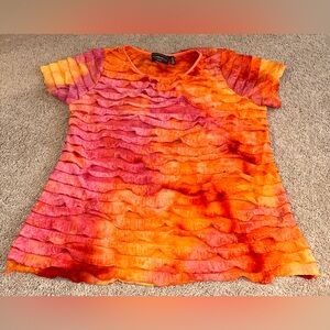 Elementz Short Sleeve Ruffle Top. Size 1X